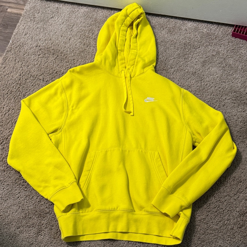 Nike Men's Bright Yellow Hoodie